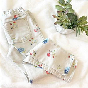 Gap Kids Girls Gray Floral Print Jegging Ankle